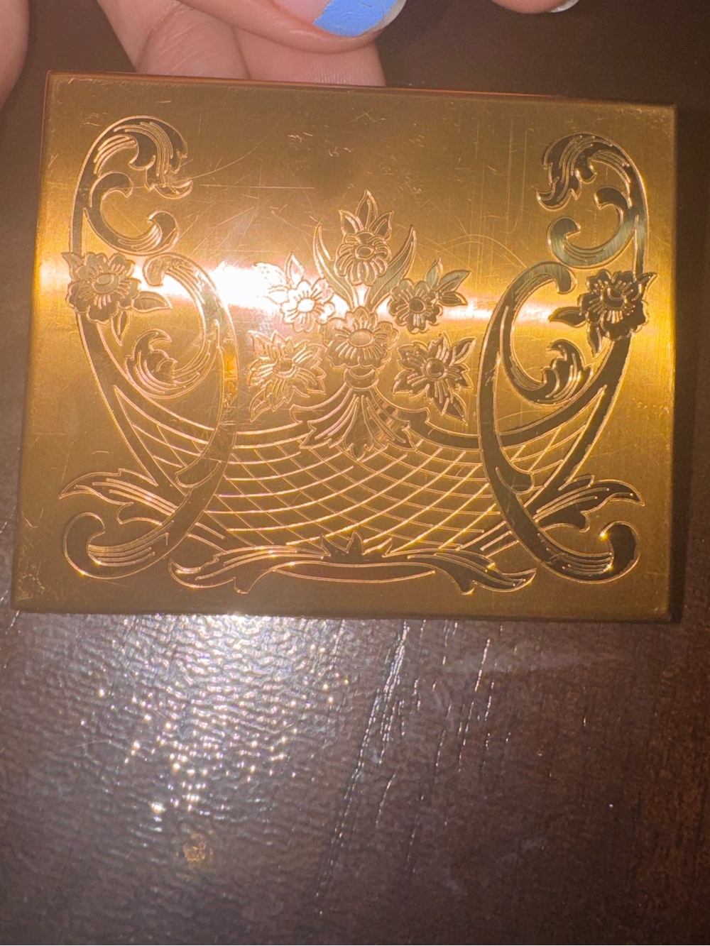 Gold-tone Compact Mirror Case